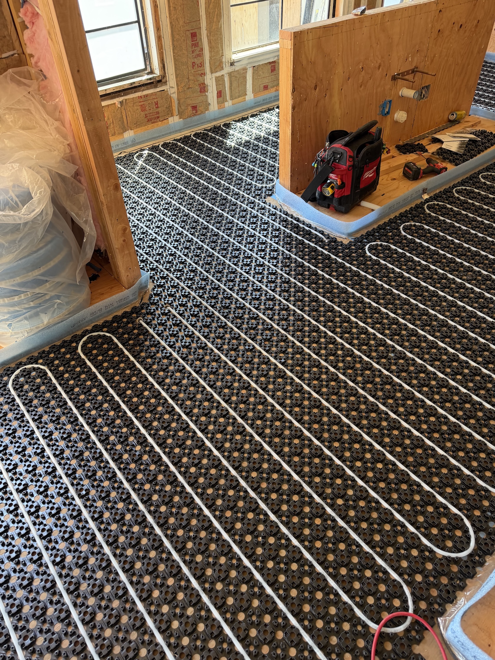 Radiant floor heating installation by Jay's Plumbing in Marin County